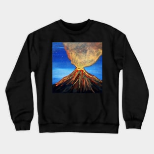 Fiery volcano erupting - blue and orange Crewneck Sweatshirt